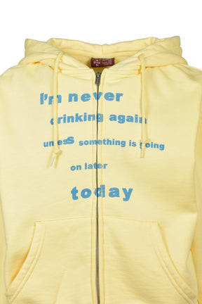 NEVER DRINKING AGAIN YELLOW HOODIE / YEL