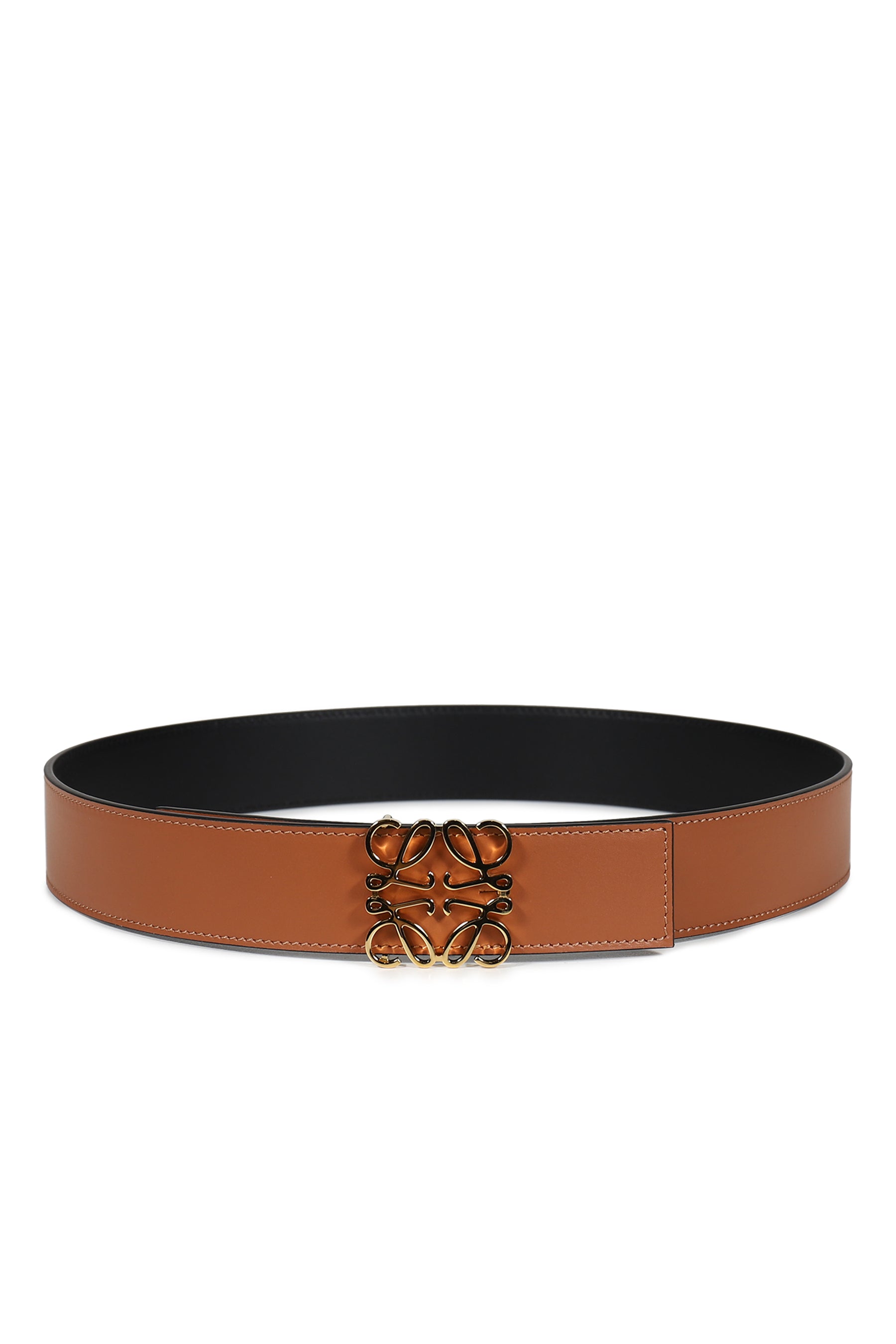 ANAGRAM REVERSIBLE 4CM BELT / TAN BLK GLD