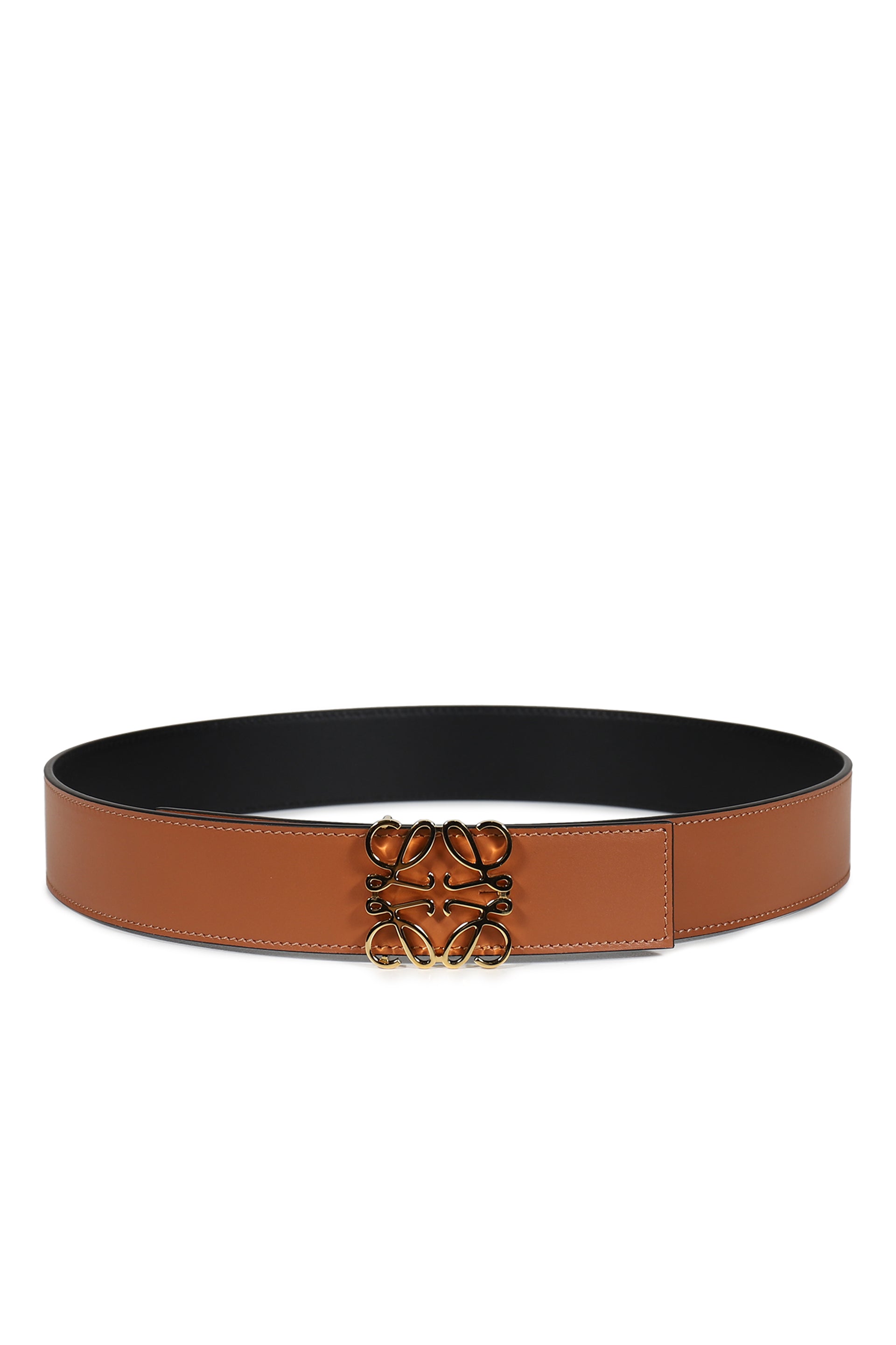 ANAGRAM REVERSIBLE 4CM BELT / TAN BLK GLD
