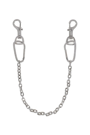 KEY CHAIN CLIP WITH CHAIN  / SILVER