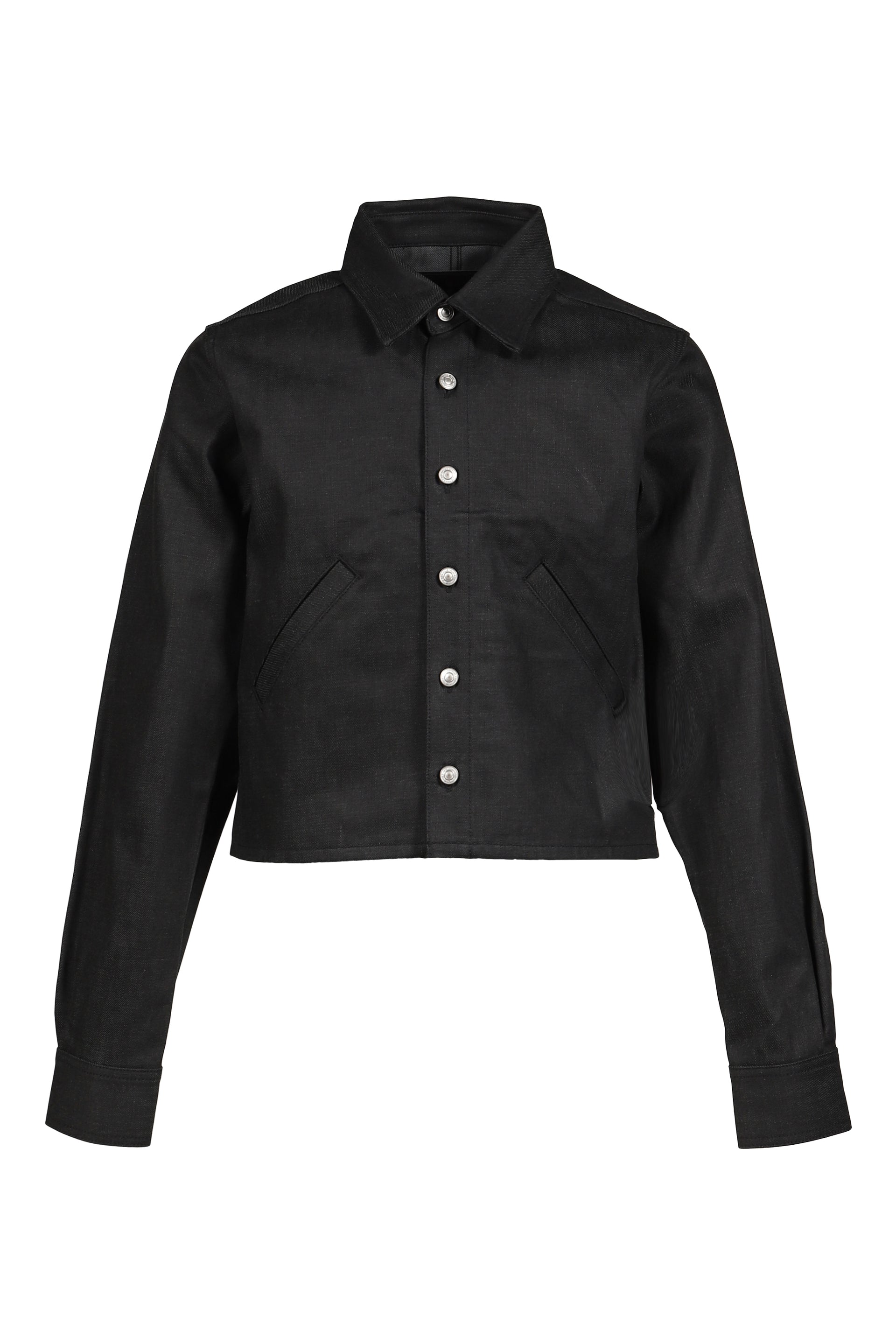 RH CROPPED DENIM SHIRT / RAW BLK
