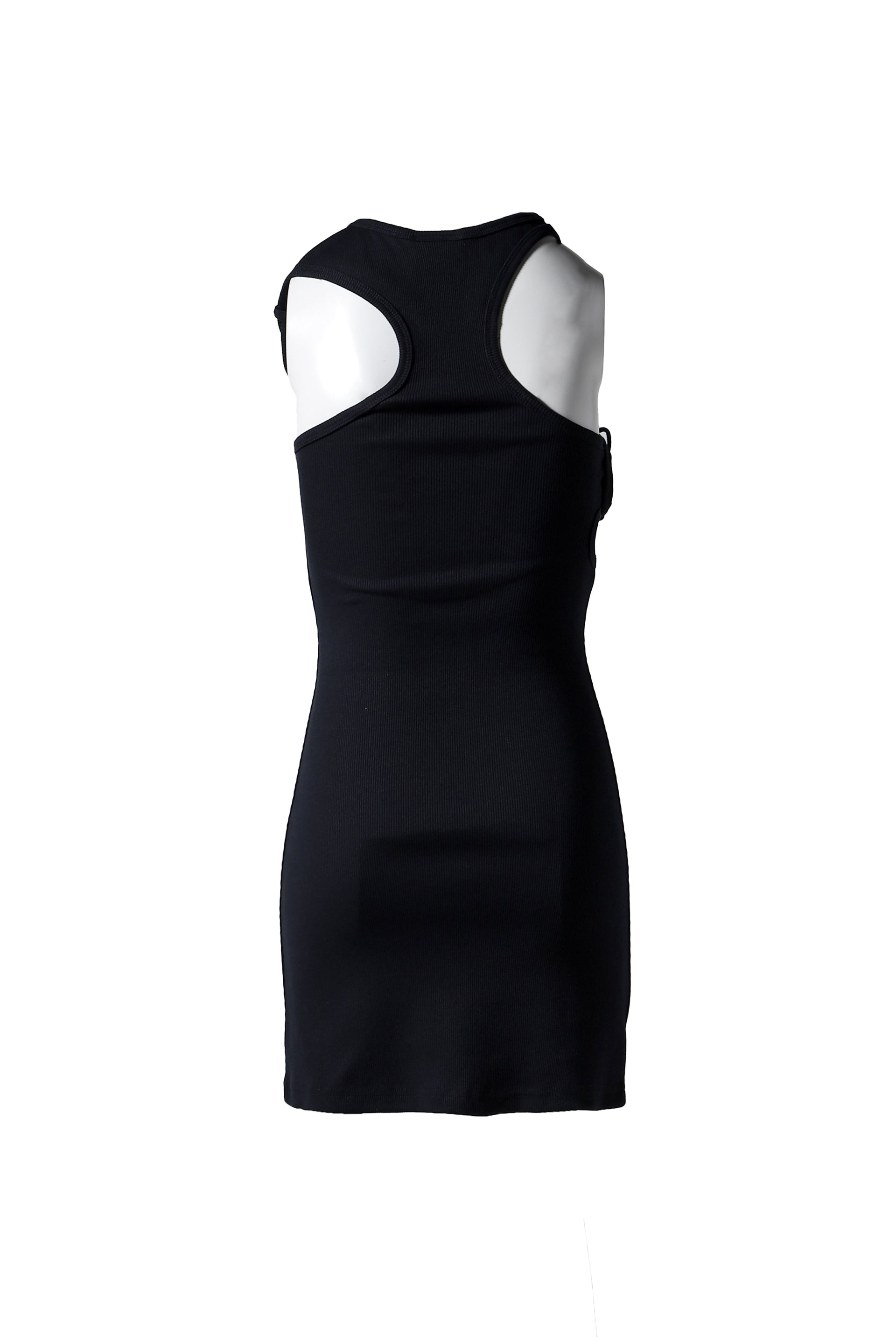 Courrèges DOUBLE BUCKLE 90'S RIB DRESS / BLK