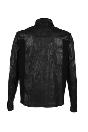 SINGLE ZIPPED LEATHER JACKET / BLK