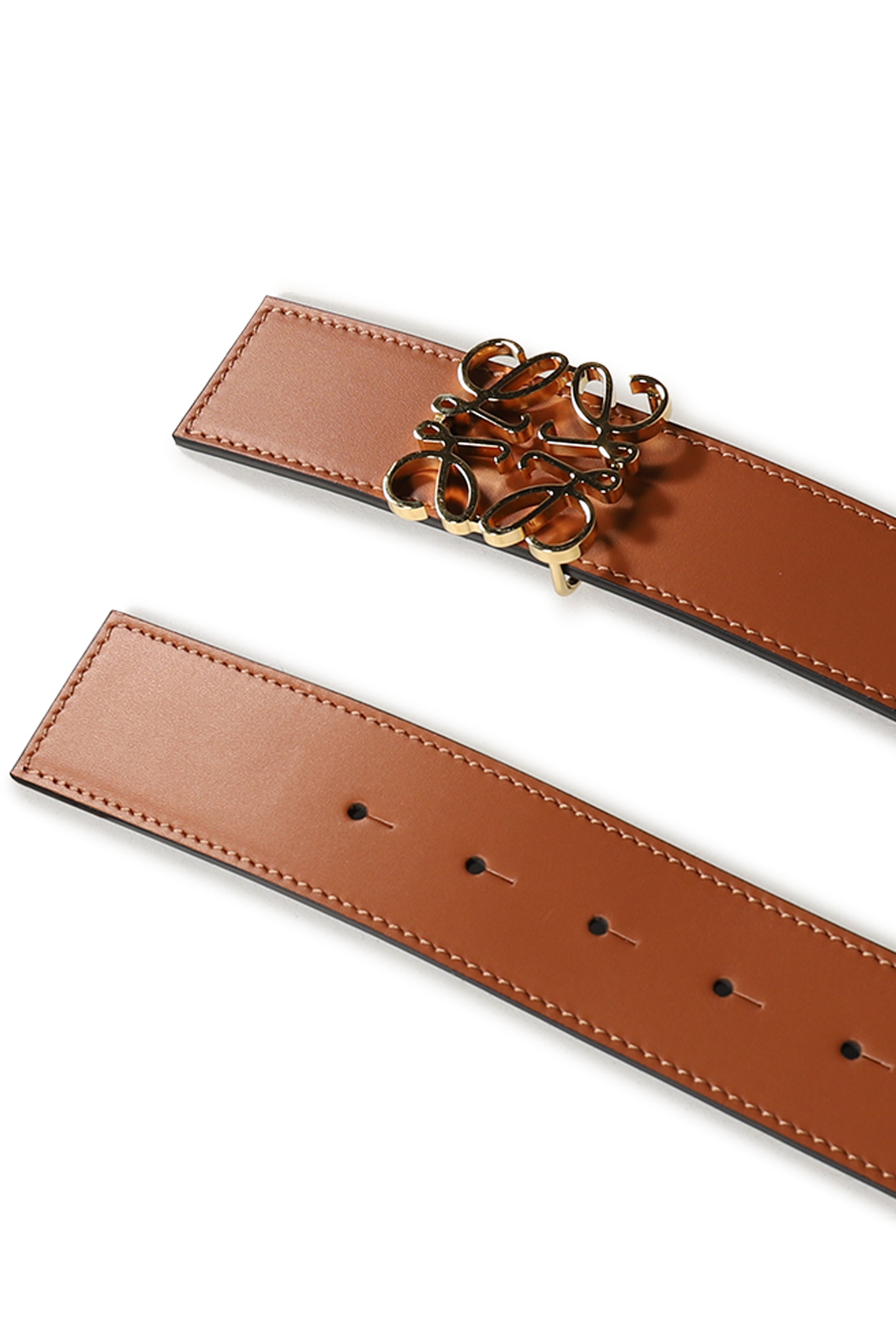 ANAGRAM REVERSIBLE 4CM BELT / TAN BLK GLD