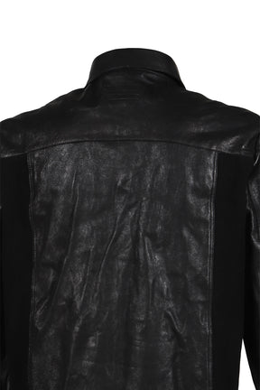 SINGLE ZIPPED LEATHER JACKET / BLK
