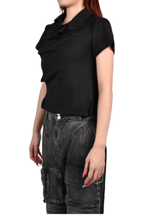 SHRUNKEN DOUBLE POLO / BLK