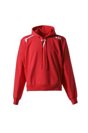 MOVED NECKLINE HOODIE / RED