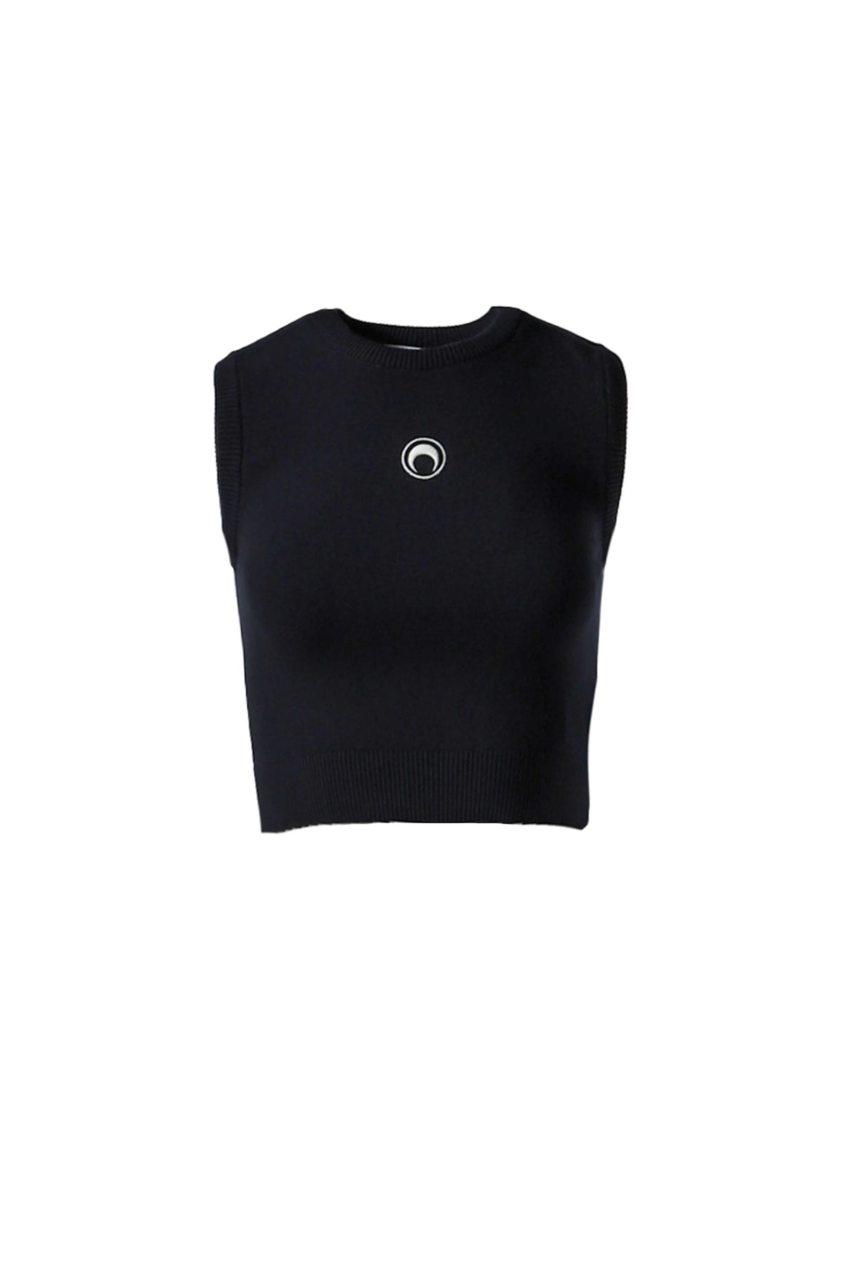 MOON LOGO KNIT VEST / BLK