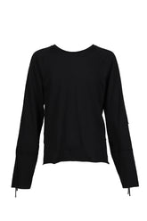 WASTELAND PRINTED PATCHWORK L/S TSHIRT / BLK (WHT PRINT)