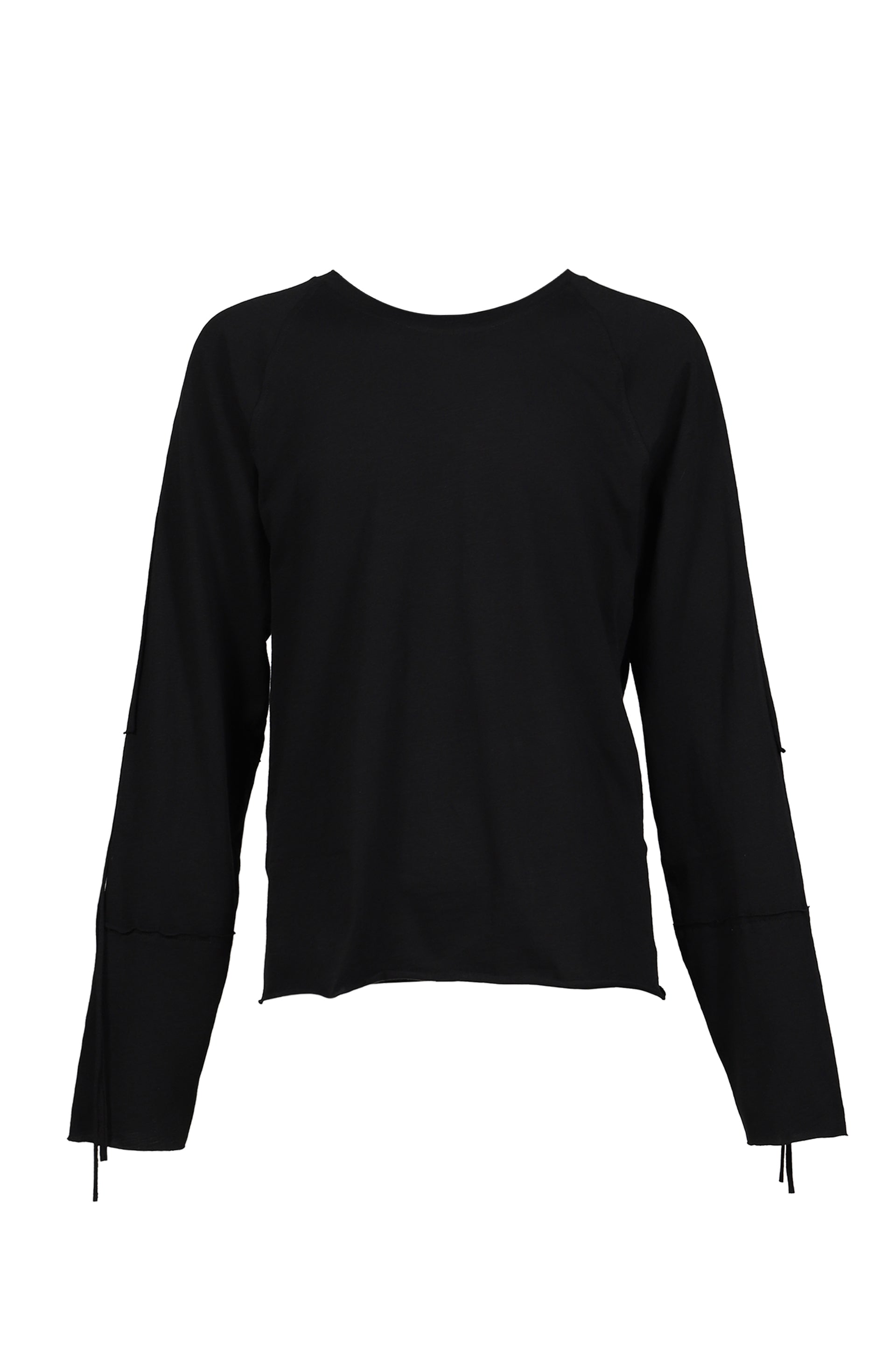 WASTELAND PRINTED PATCHWORK L/S TSHIRT / BLK (WHT PRINT)