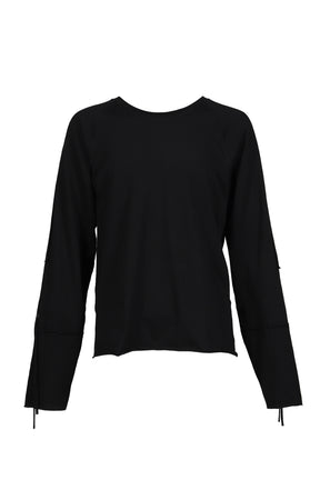 WASTELAND PRINTED PATCHWORK L/S TSHIRT / BLK (WHT PRINT)