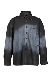INDIGO GRADIENT DENIM SHIRT / BLU-BLK