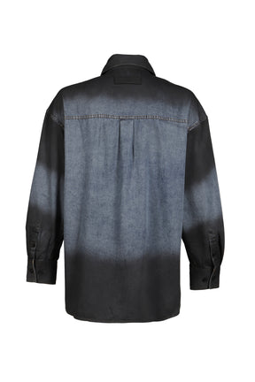 INDIGO GRADIENT DENIM SHIRT / BLU-BLK