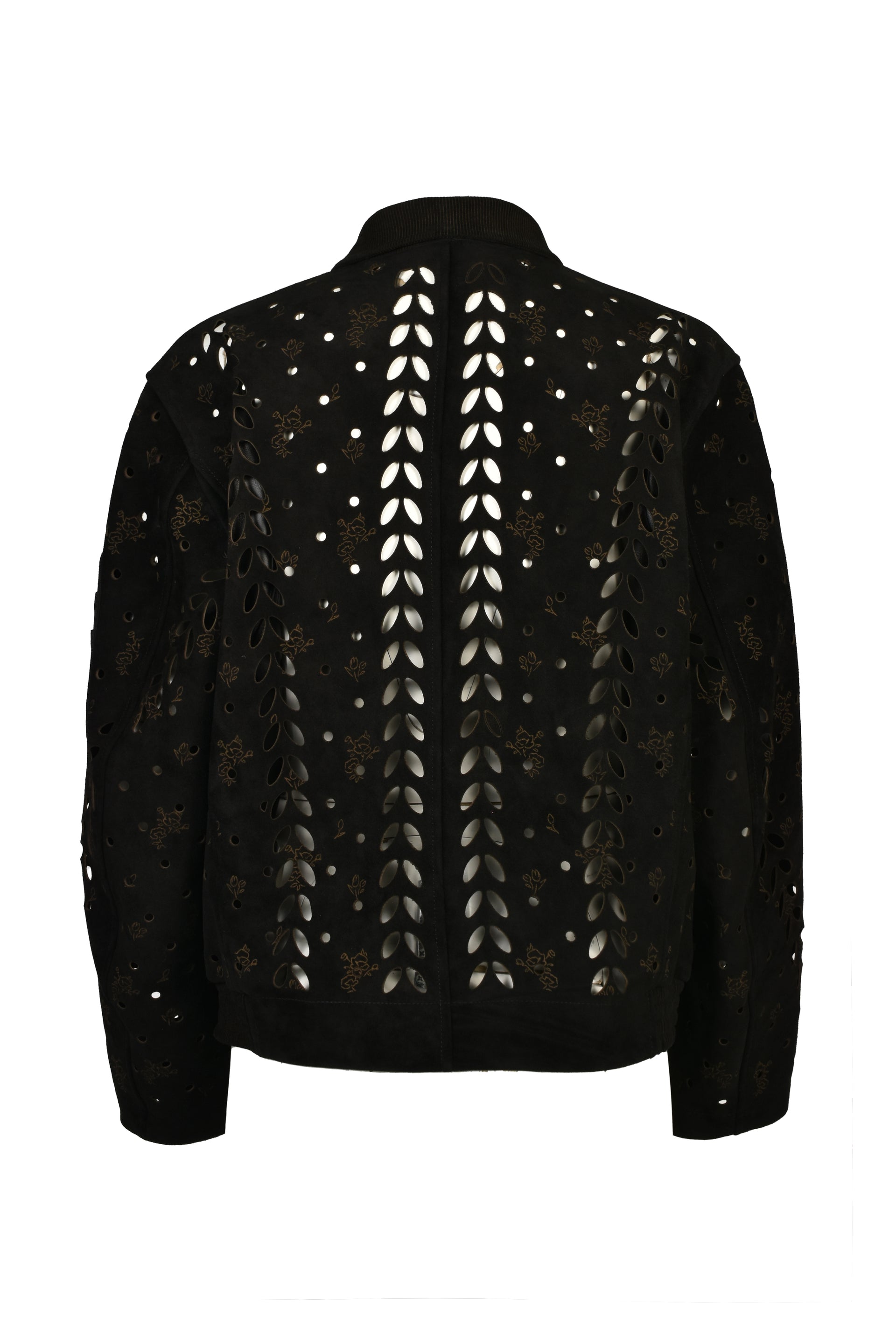 IVY HOLE LEATHER FLIGHT JACKET / BLK