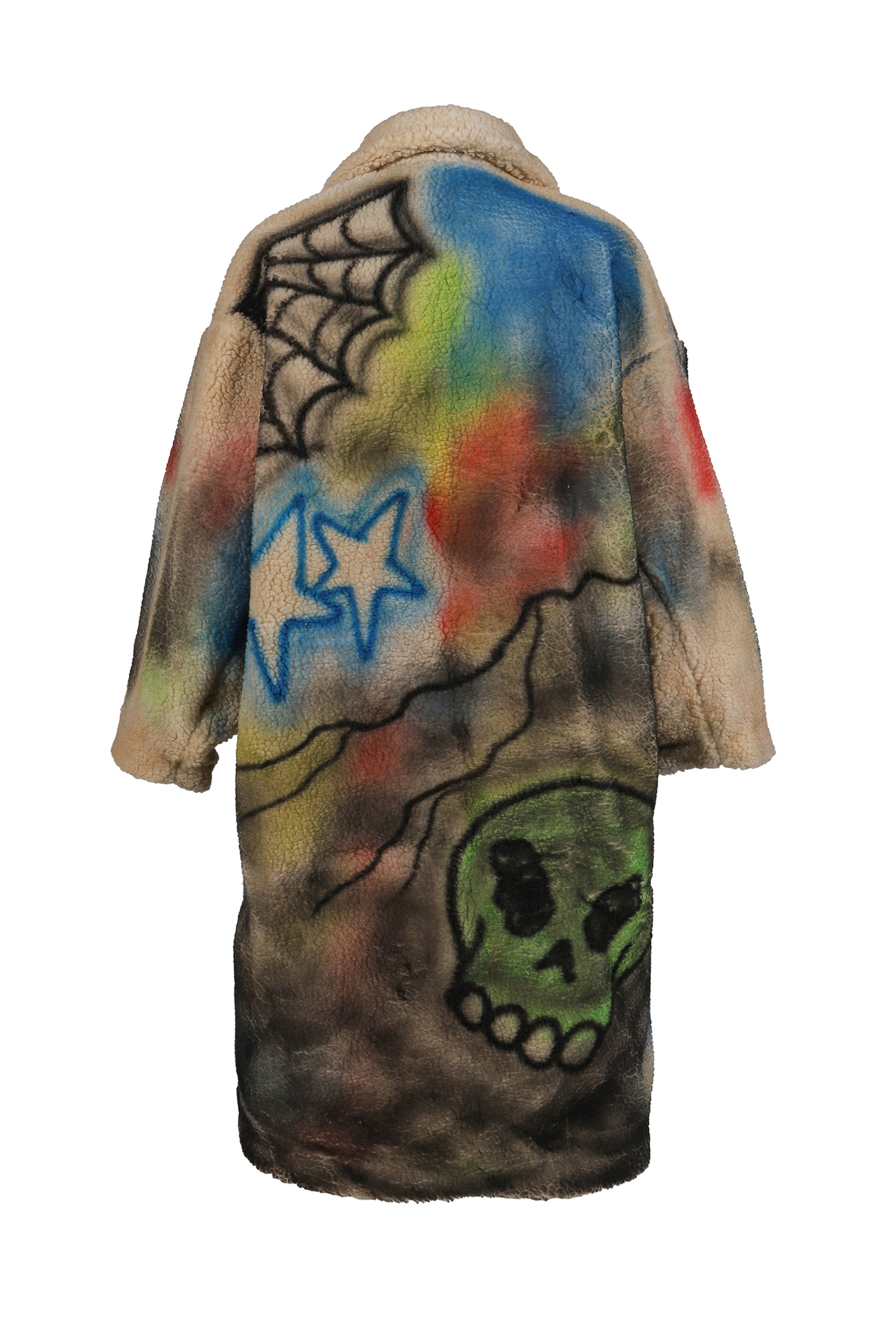 AIRBRUSHED SHERPA TRENCH / GRY/MULTICOLOR