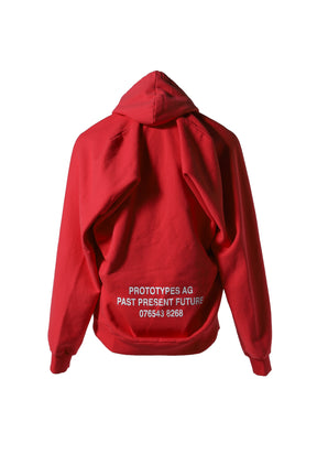 MOVED NECKLINE HOODIE / RED