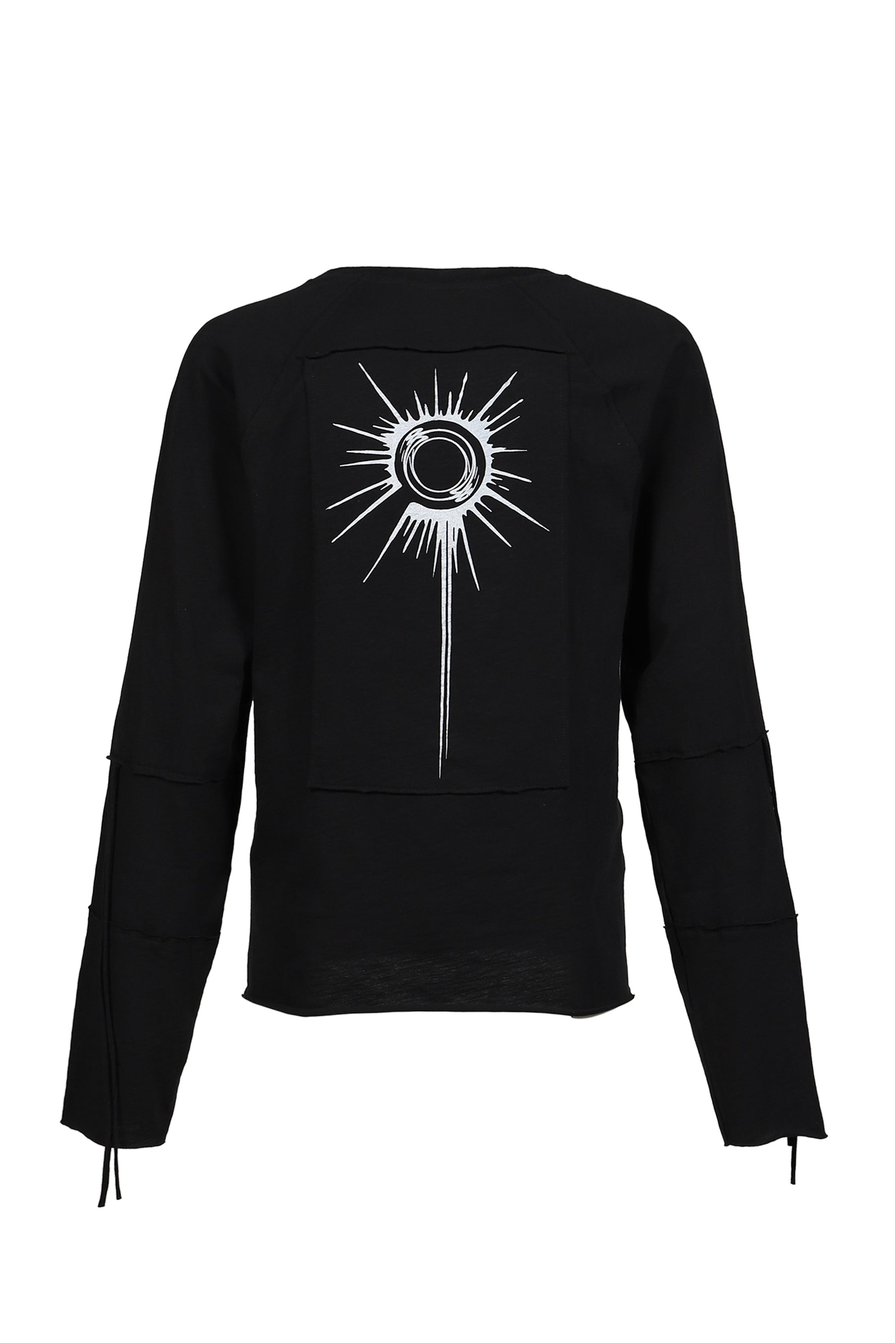 WASTELAND PRINTED PATCHWORK L/S TSHIRT / BLK (WHT PRINT)