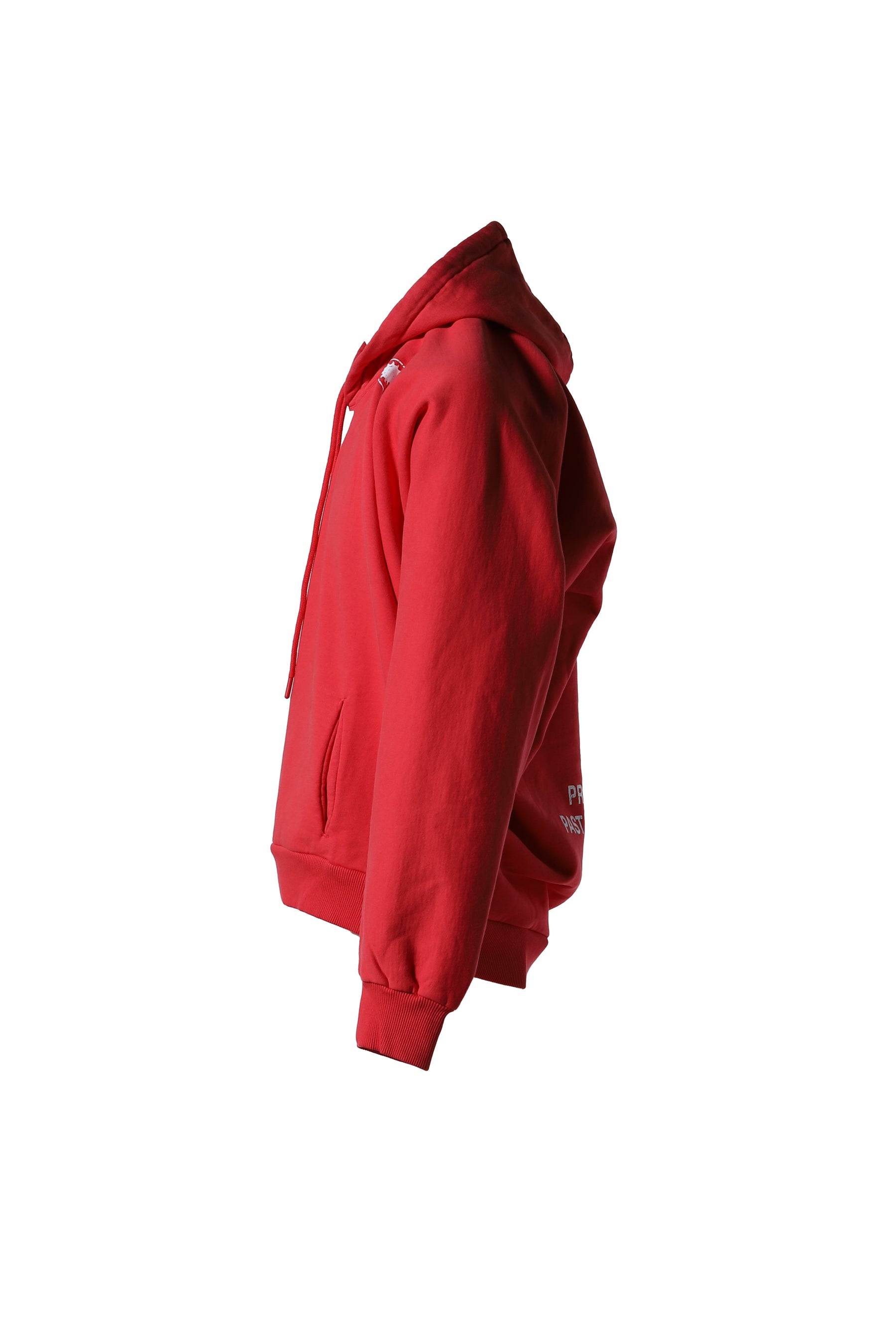 MOVED NECKLINE HOODIE / RED