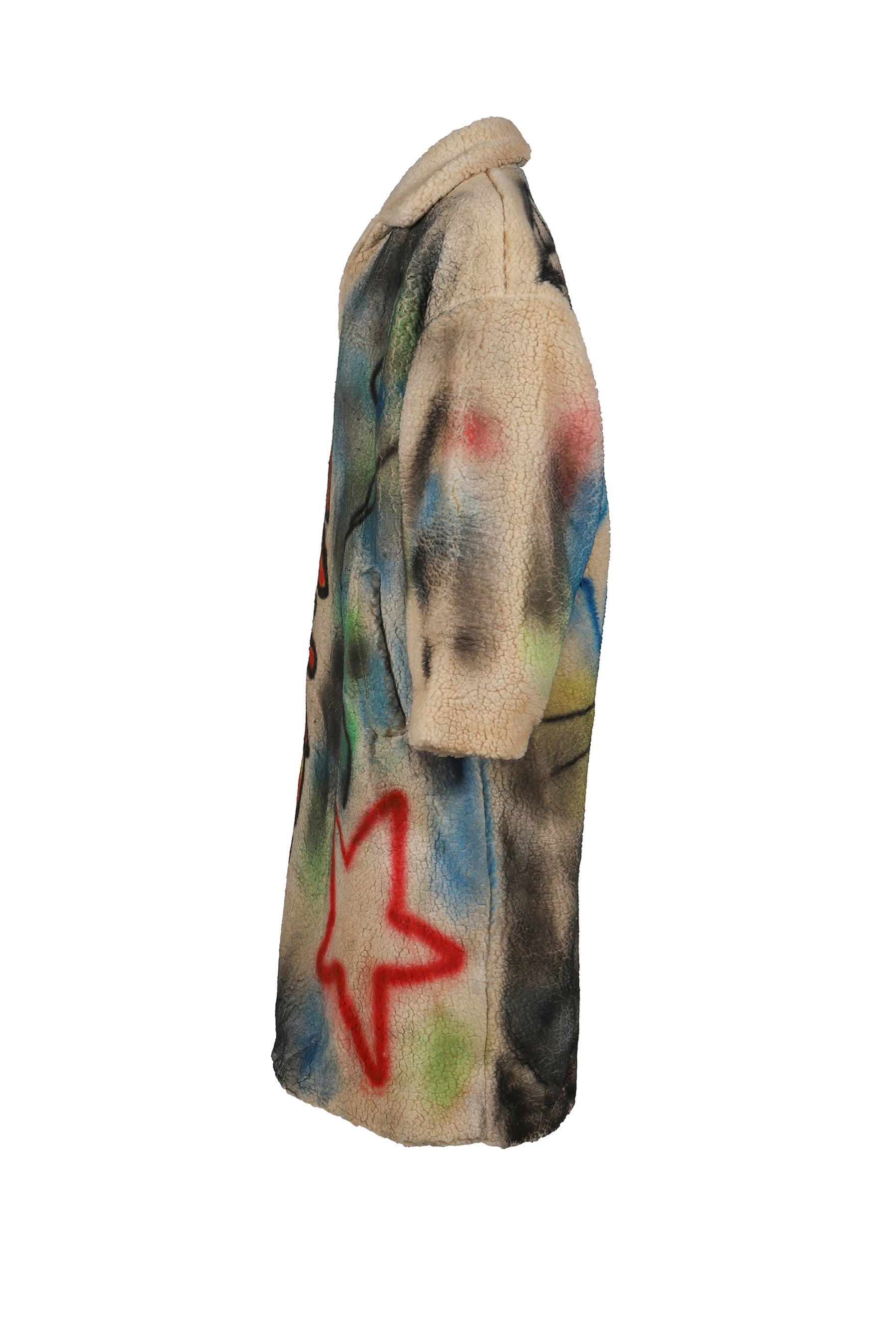 AIRBRUSHED SHERPA TRENCH / GRY/MULTICOLOR