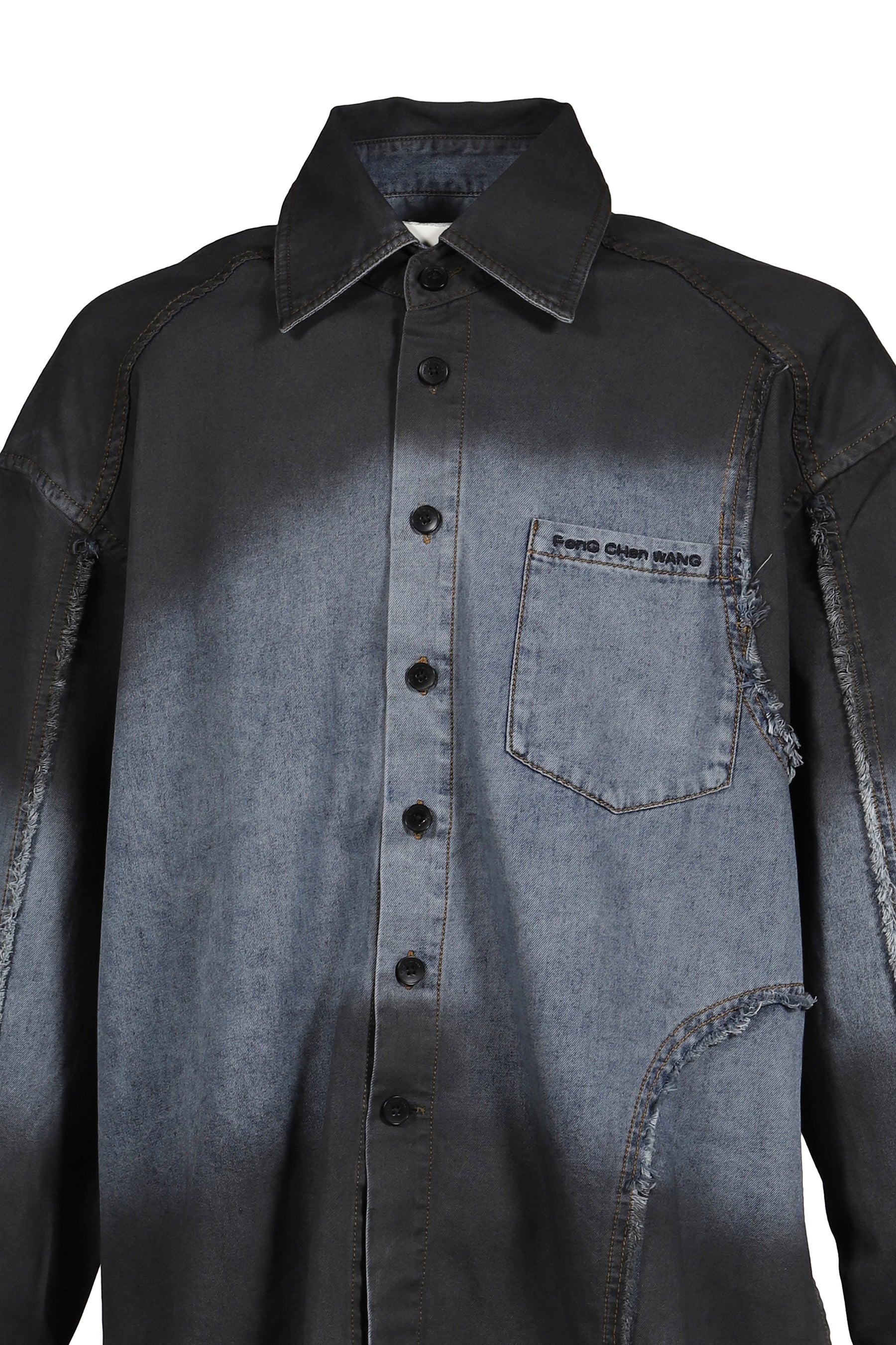 INDIGO GRADIENT DENIM SHIRT / BLU-BLK