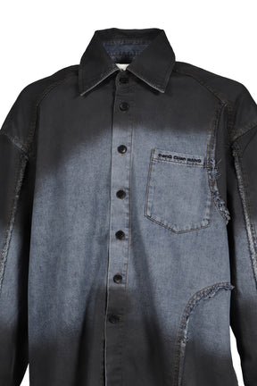 INDIGO GRADIENT DENIM SHIRT / BLU-BLK