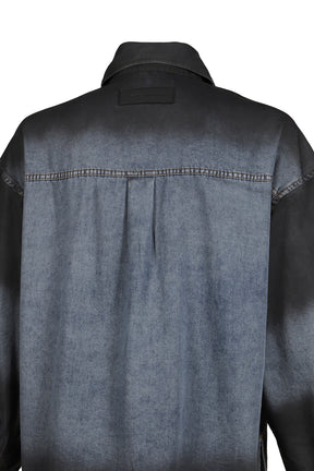 INDIGO GRADIENT DENIM SHIRT / BLU-BLK