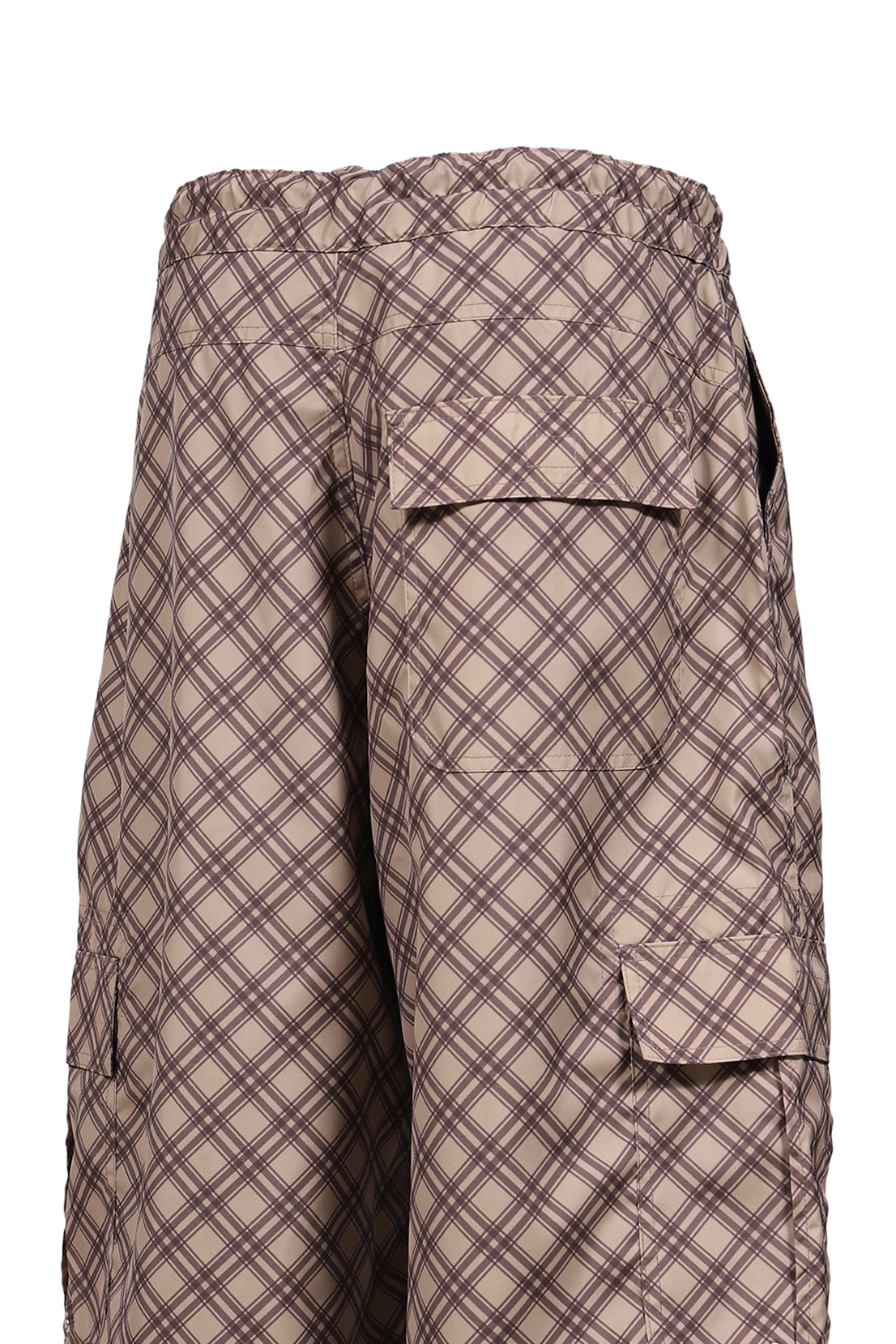 POLY TARTAN 3 QUARTER CARGO PANTS WOVEN / BRW