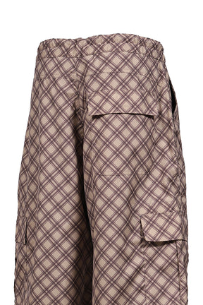 POLY TARTAN 3 QUARTER CARGO PANTS WOVEN / BRW