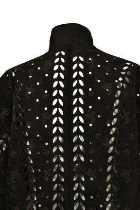 IVY HOLE LEATHER FLIGHT JACKET / BLK
