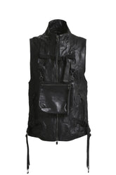 HORSE LEATHER VEST / BLK