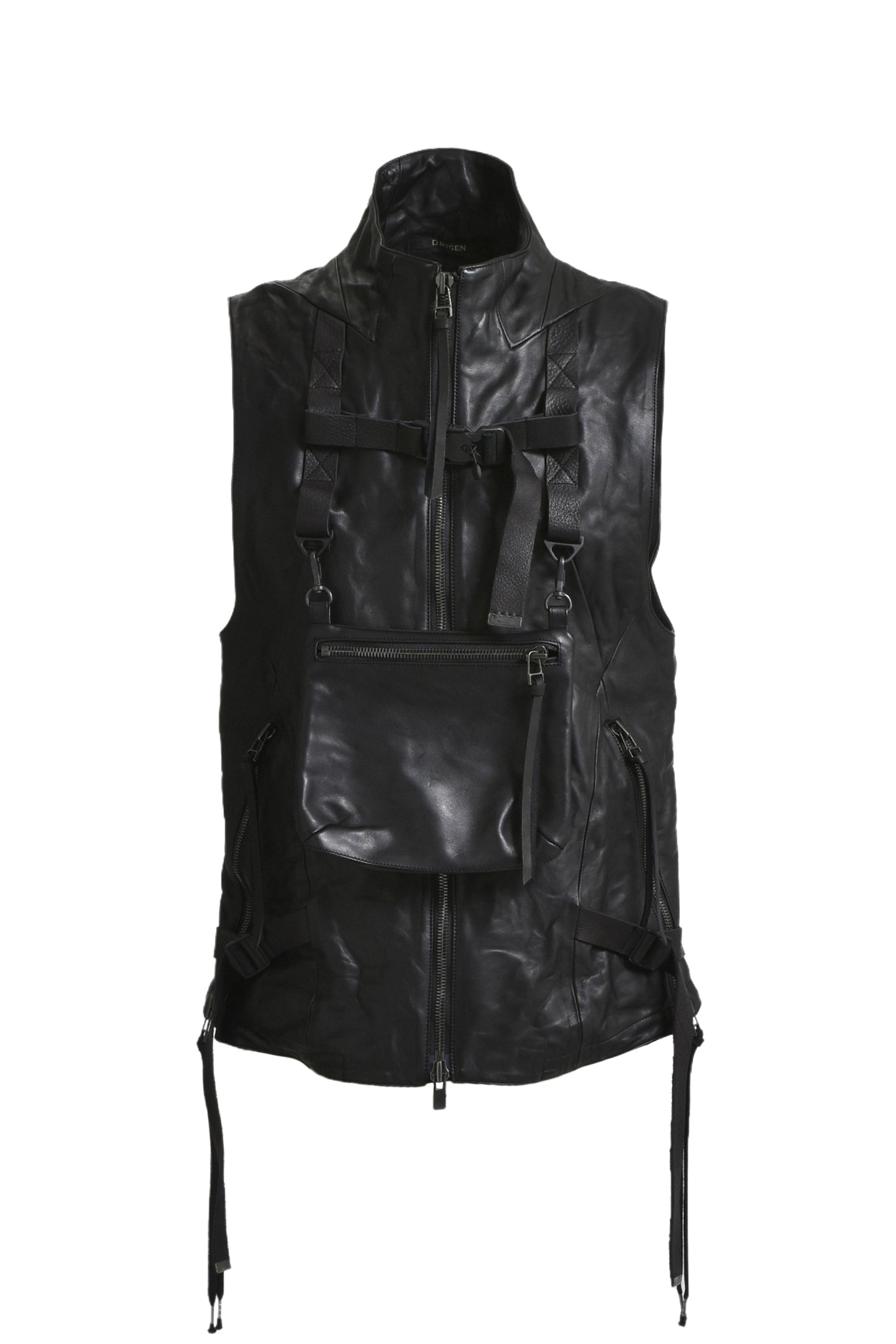 HORSE LEATHER VEST / BLK