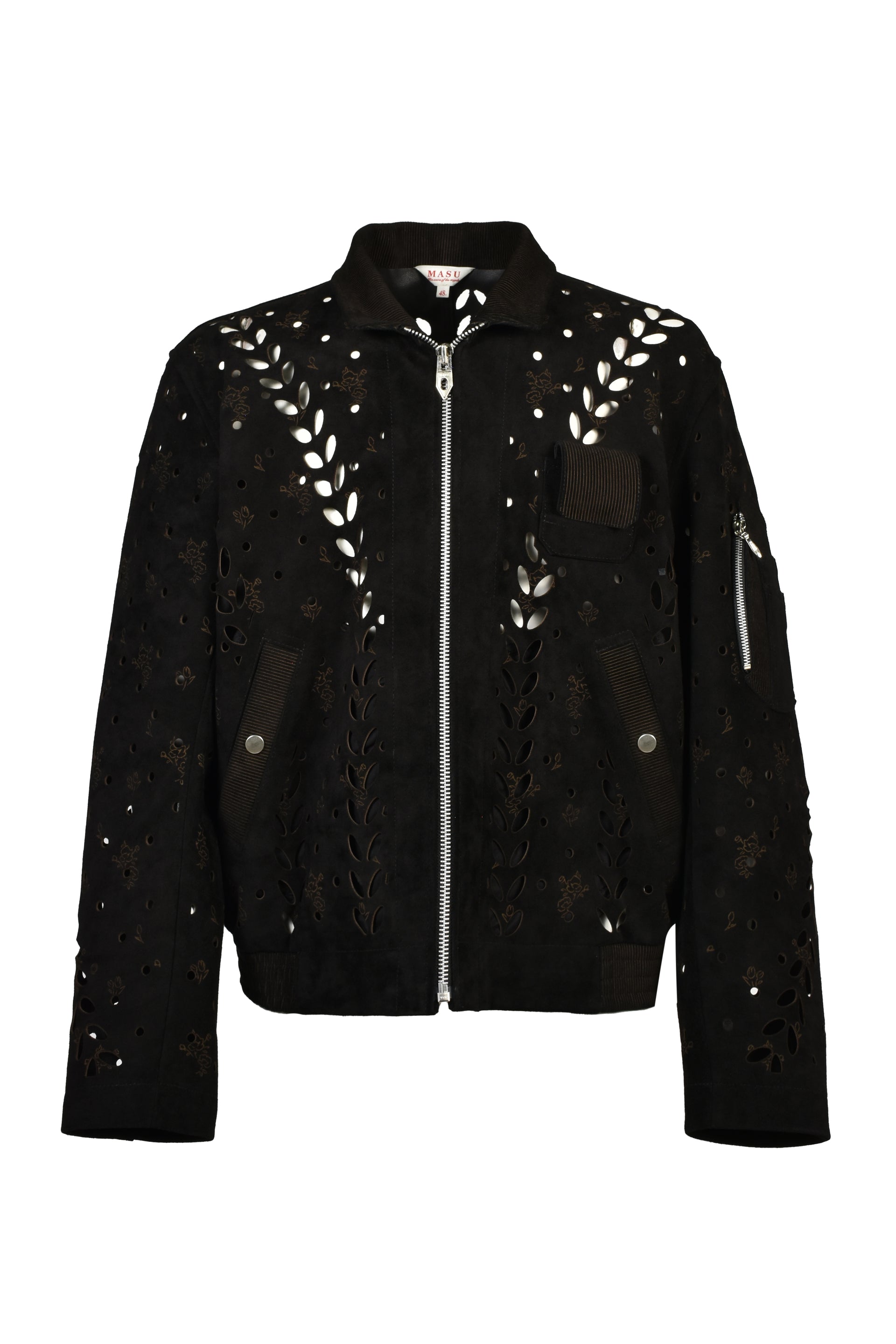 IVY HOLE LEATHER FLIGHT JACKET / BLK