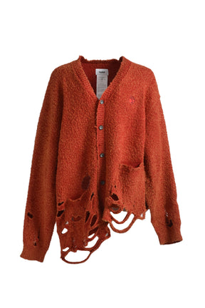 ZOMBIE SILHOUETTE KNIT CARDIGAN / RED