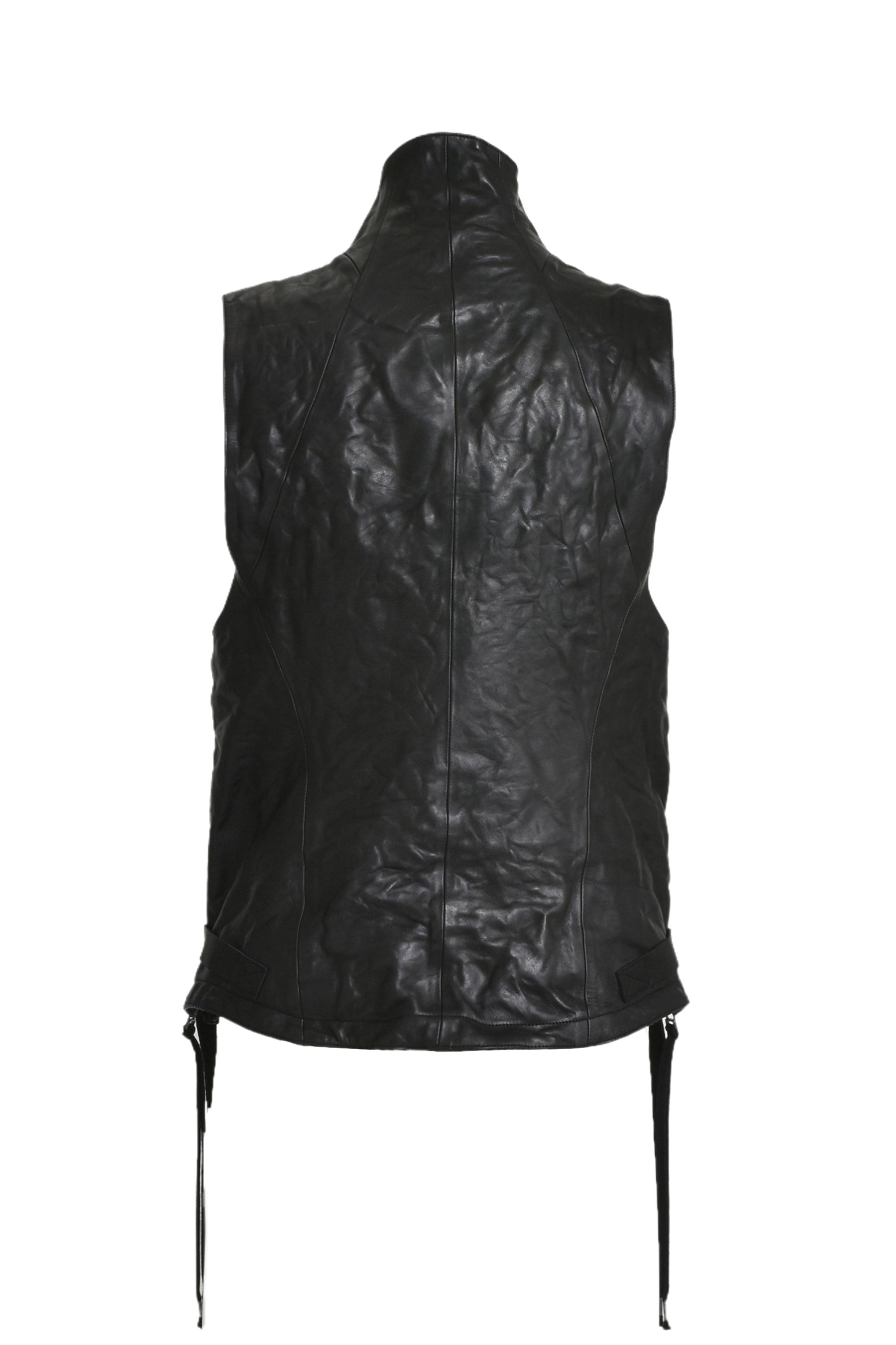 HORSE LEATHER VEST / BLK