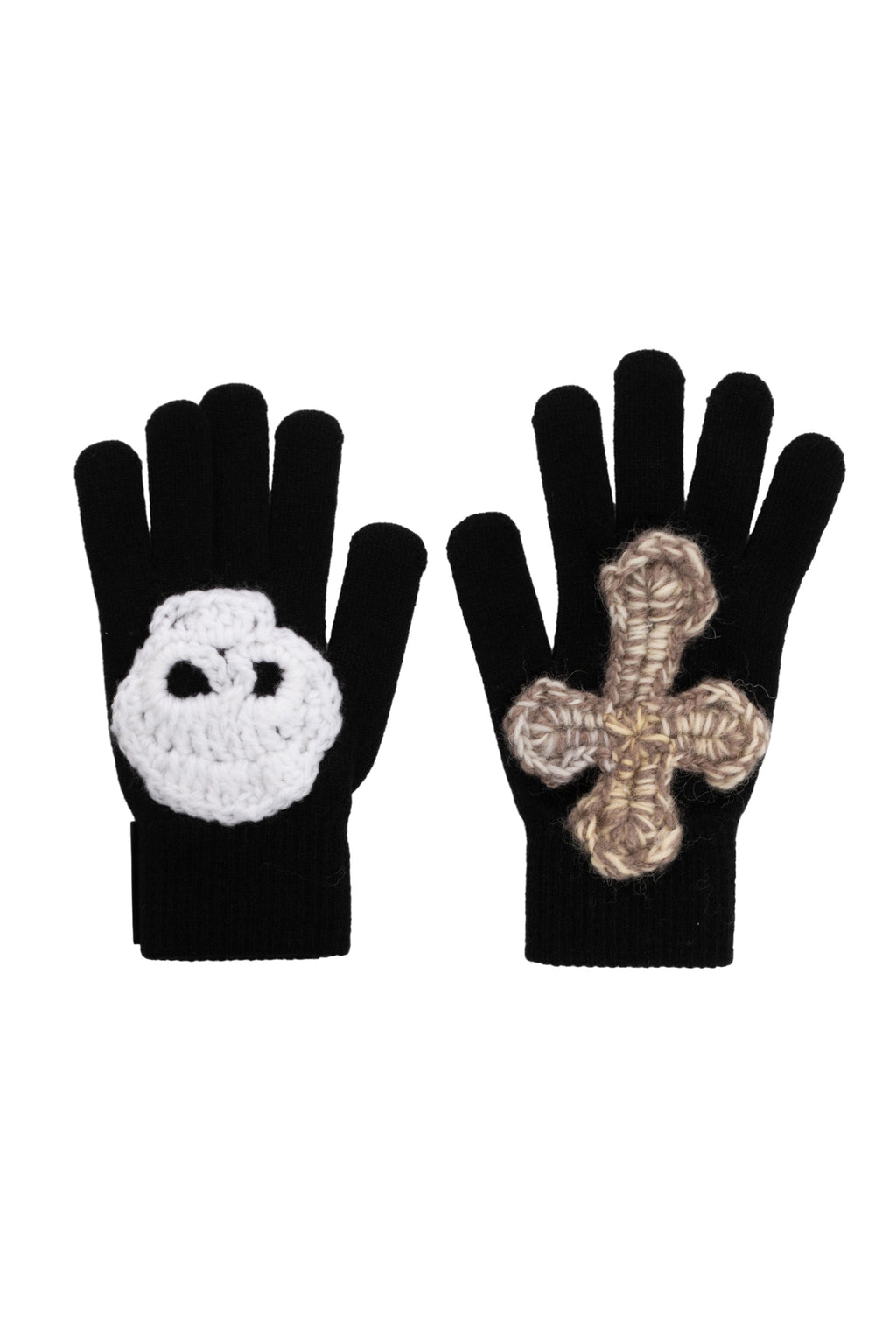 HAND KNITTING GLOVES / BLK