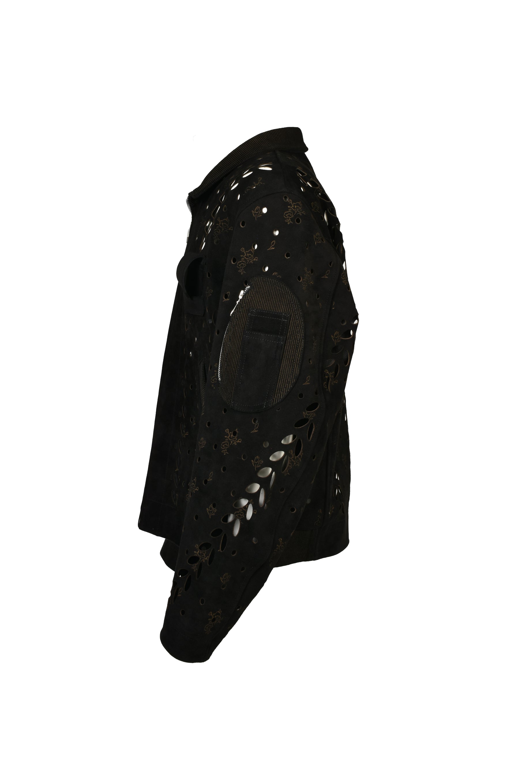IVY HOLE LEATHER FLIGHT JACKET / BLK
