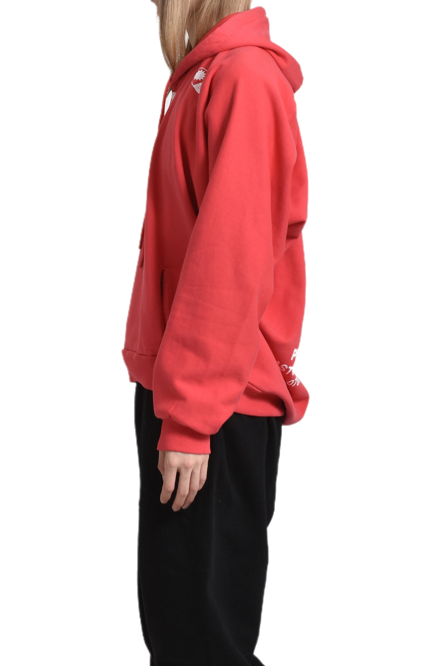 MOVED NECKLINE HOODIE / RED