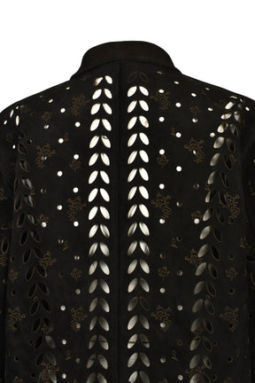 IVY HOLE LEATHER FLIGHT JACKET / BLK