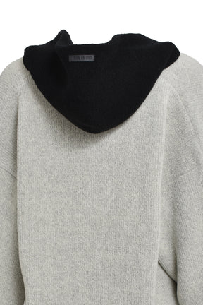 BOUCLE POLO HOODIE / DOVE GRY