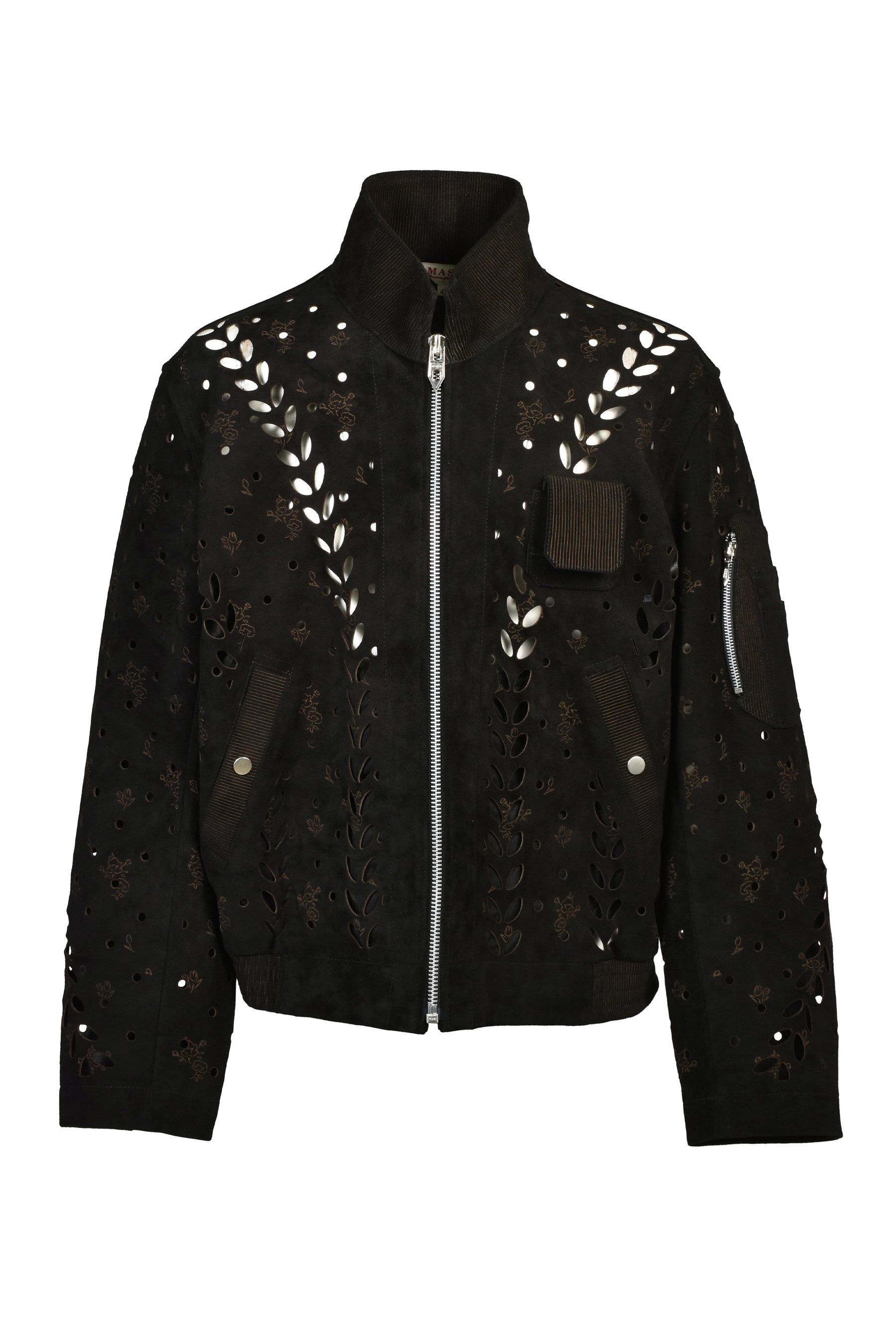 IVY HOLE LEATHER FLIGHT JACKET / BLK