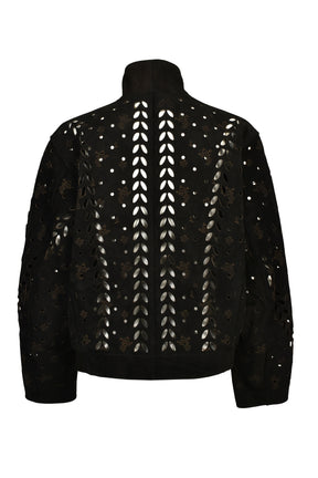 IVY HOLE LEATHER FLIGHT JACKET / BLK