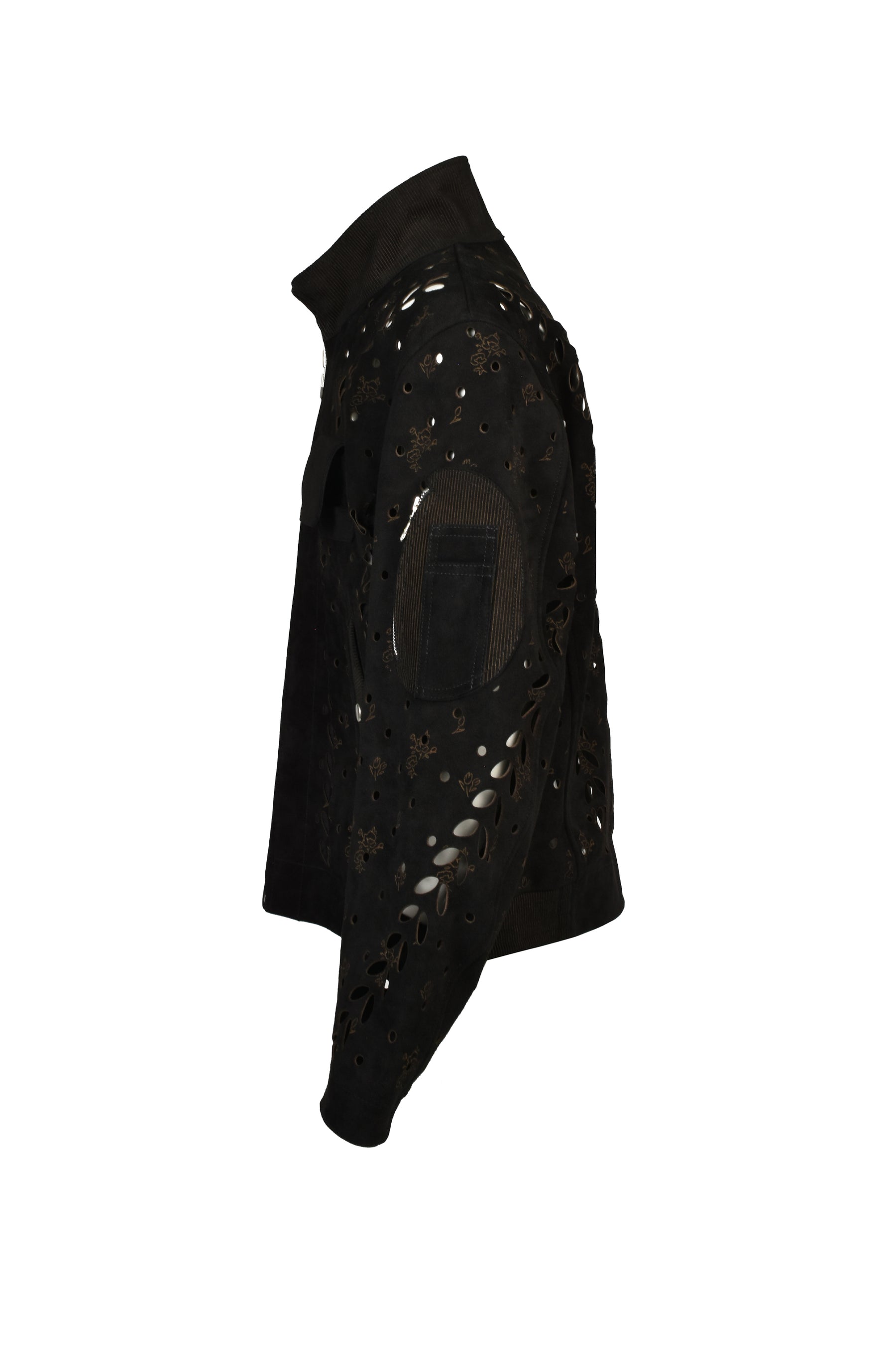 IVY HOLE LEATHER FLIGHT JACKET / BLK