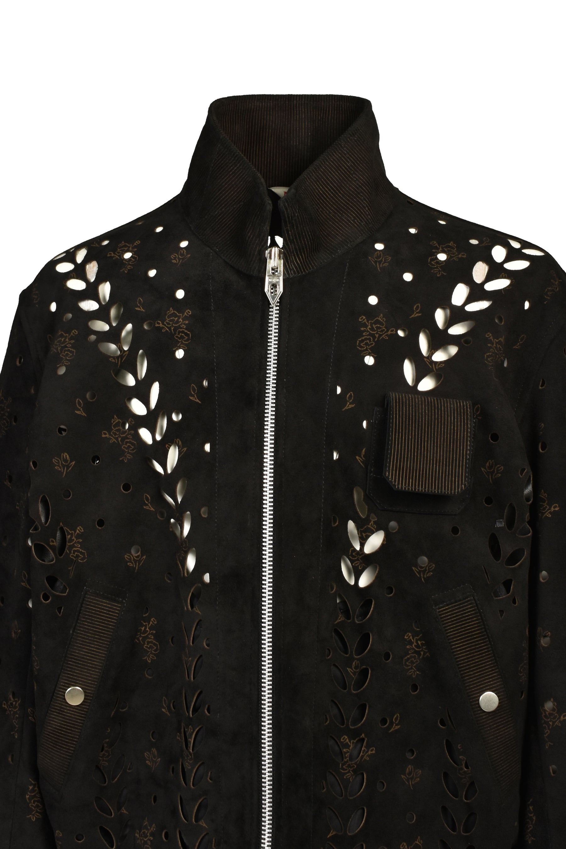 IVY HOLE LEATHER FLIGHT JACKET / BLK