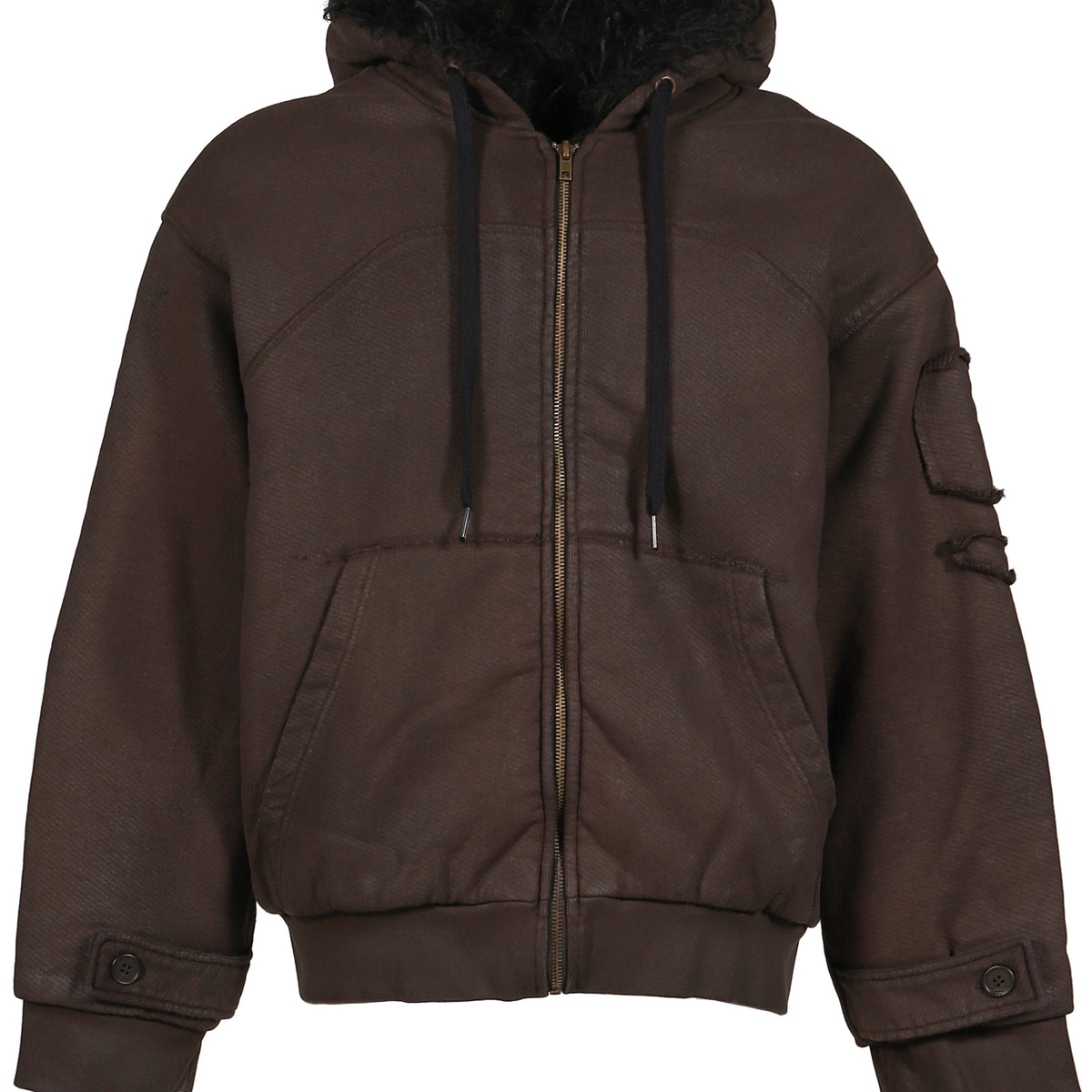 PLN FW25 HOODIE WAXED JACKET / D.BRW - NUBIAN