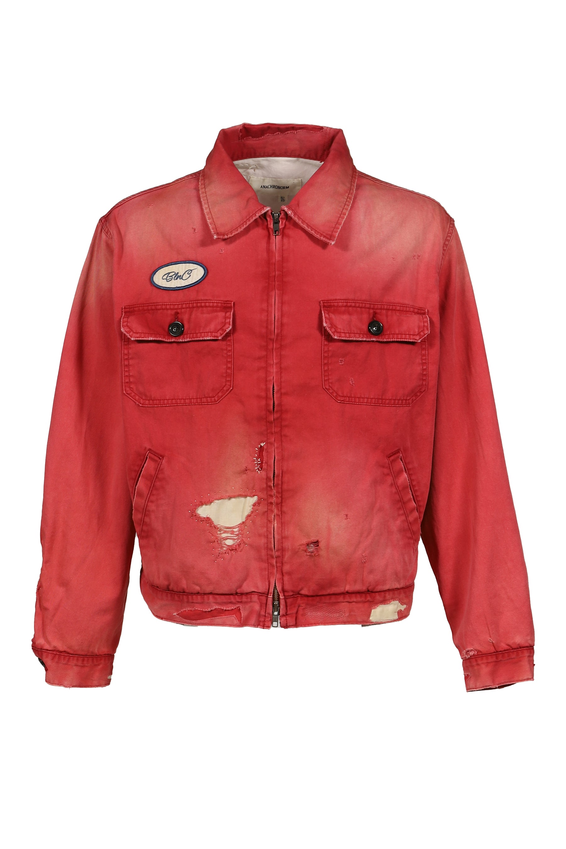 REMAKED TIMEWORN WORK JACKET / RED