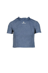 WAVE LACE COLLAR T-SHIRT / BLU