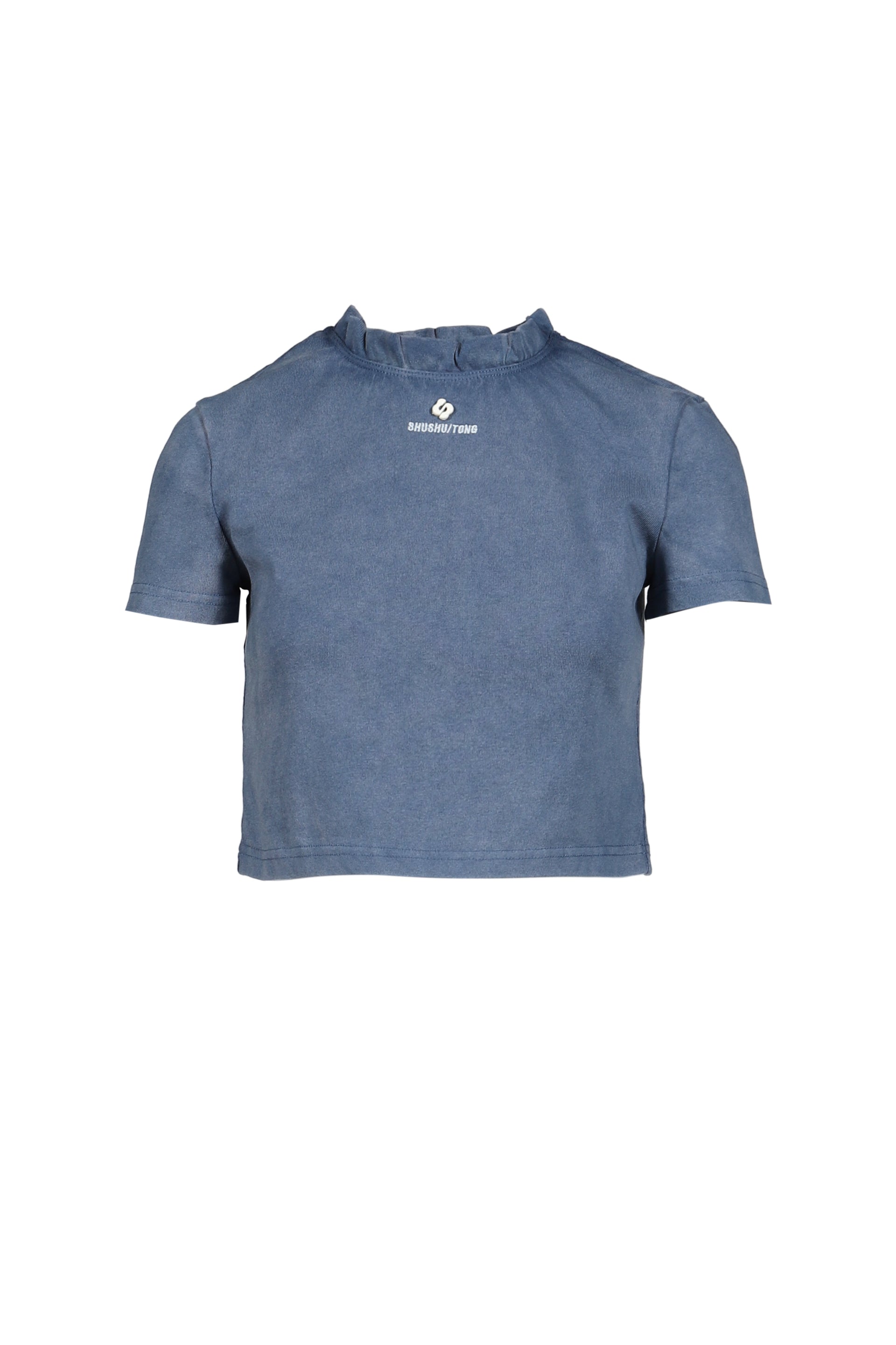 WAVE LACE COLLAR T-SHIRT / BLU