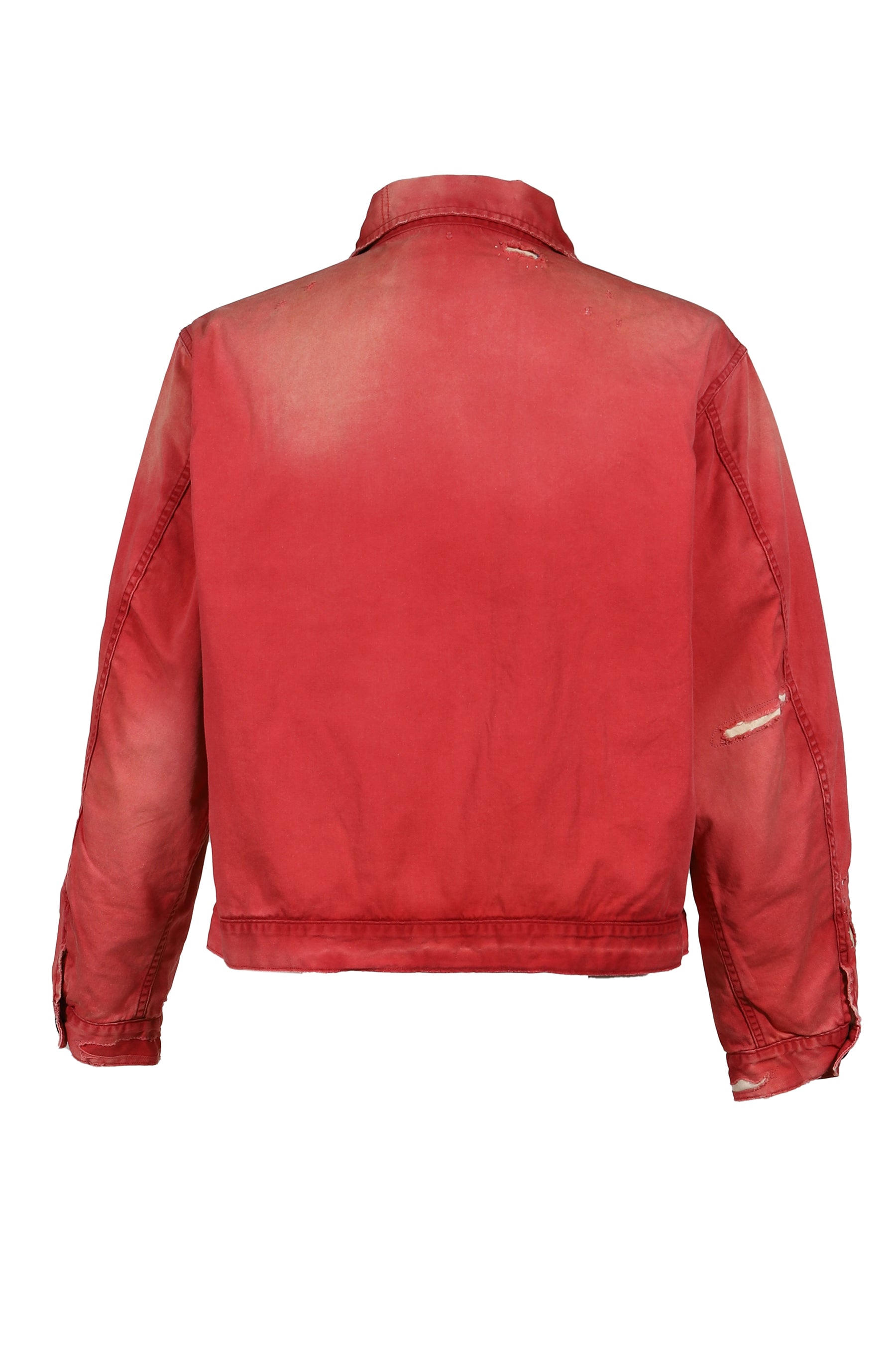 REMAKED TIMEWORN WORK JACKET / RED