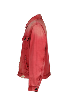 REMAKED TIMEWORN WORK JACKET / RED