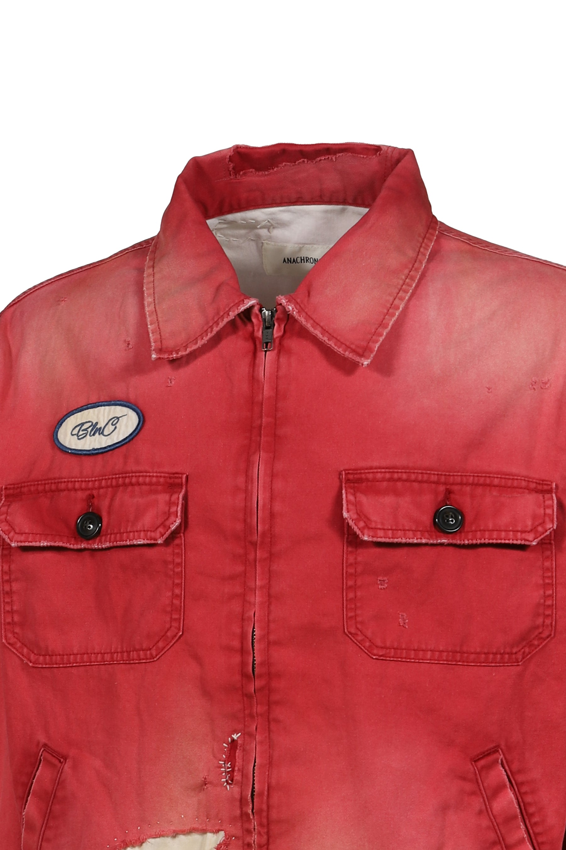 REMAKED TIMEWORN WORK JACKET / RED